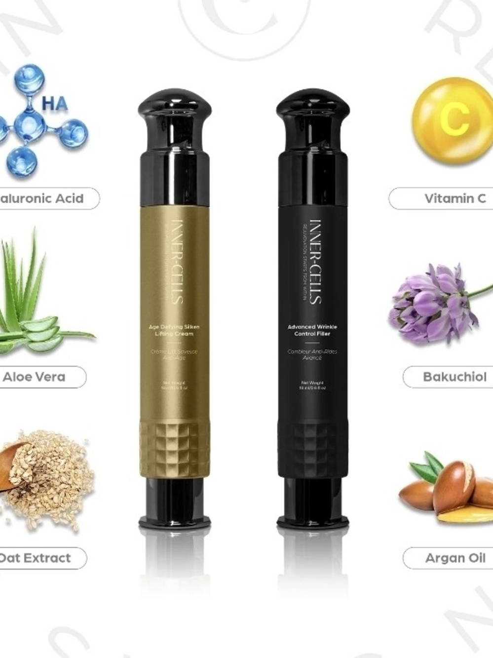 Gold & Black Anti-Aging Serum Duo - Hydrating & Wrinkle Control
